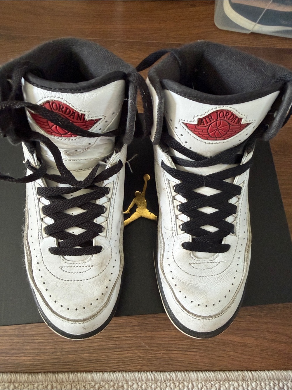 Nike Air Jordan Kids White Black Red High-Top Sneakers